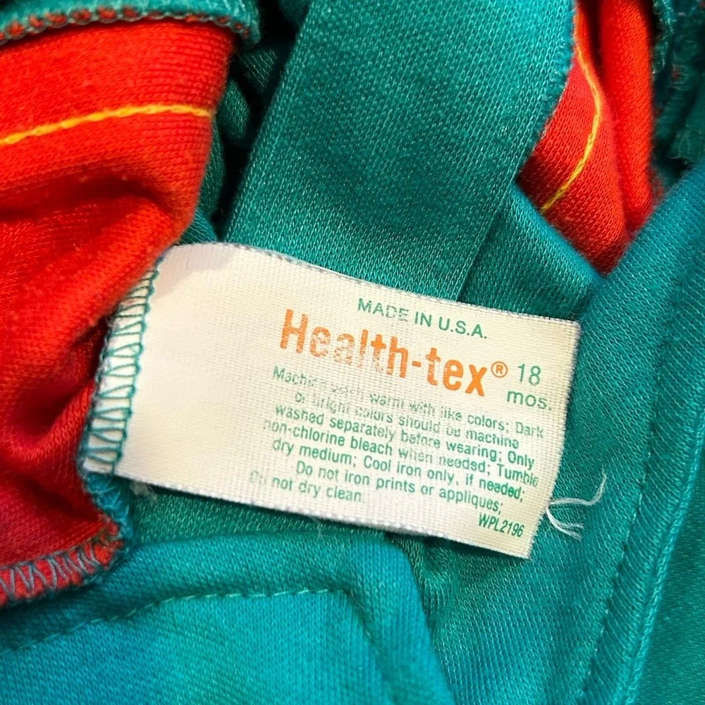 Vintage 90s HEALTHTEX Baby 18 Months‎ Colorblock One-Piece Romper